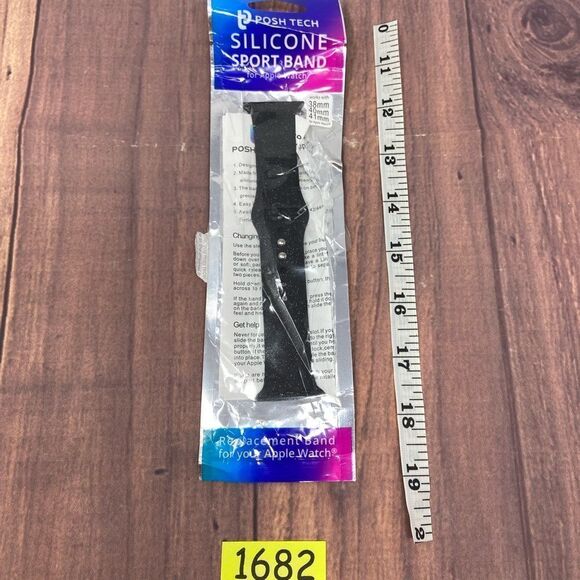 MACY’S BLACK SPECKLED SILICONE APPLE WATCH BAND COMPATIBLE WITH 38mm-41mm 1692 - Picture 5 of 5